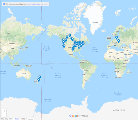 Google Map of Registrants